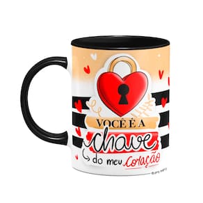 Caneca Namorados - A chave do meu coração! B-black