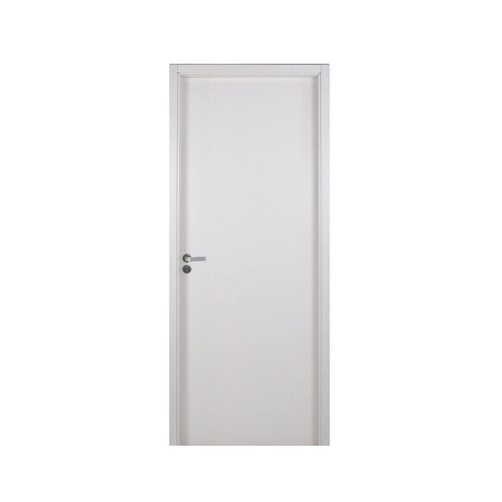 Kit Porta de Madeira Lisa 215x64cm com Batente de MDF Ultra 10cm Melamínico MGM Branco