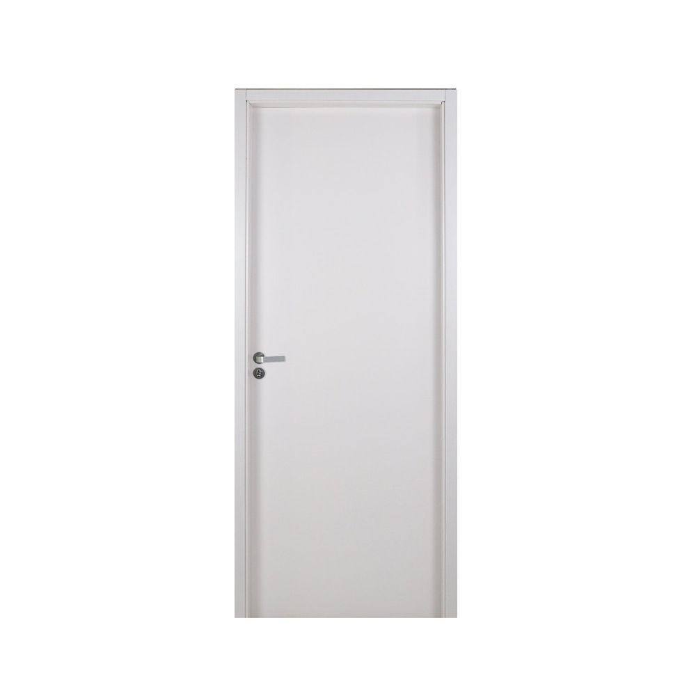 Kit Porta de Madeira Lisa 215x64cm com Batente de MDF Ultra 16cm Melamínico MGM Branco