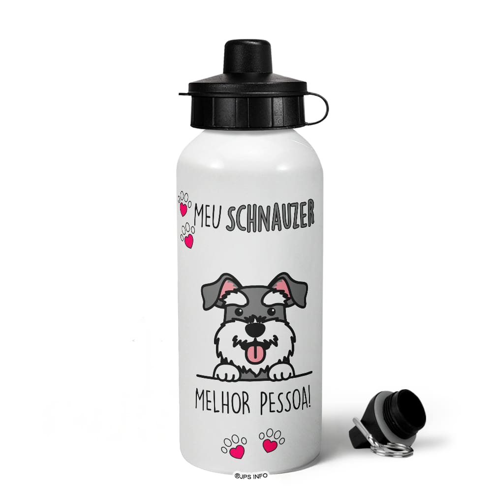 Garrafa Squeeze MQ - Meu Schnauzer, melhor pessoa!