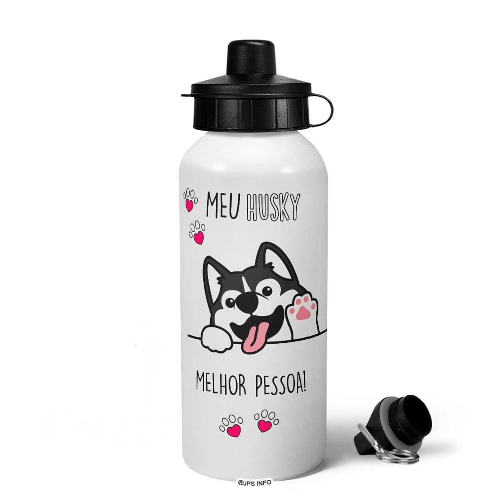 Garrafa Squeeze MQ - Meu Husky, melhor pessoa!