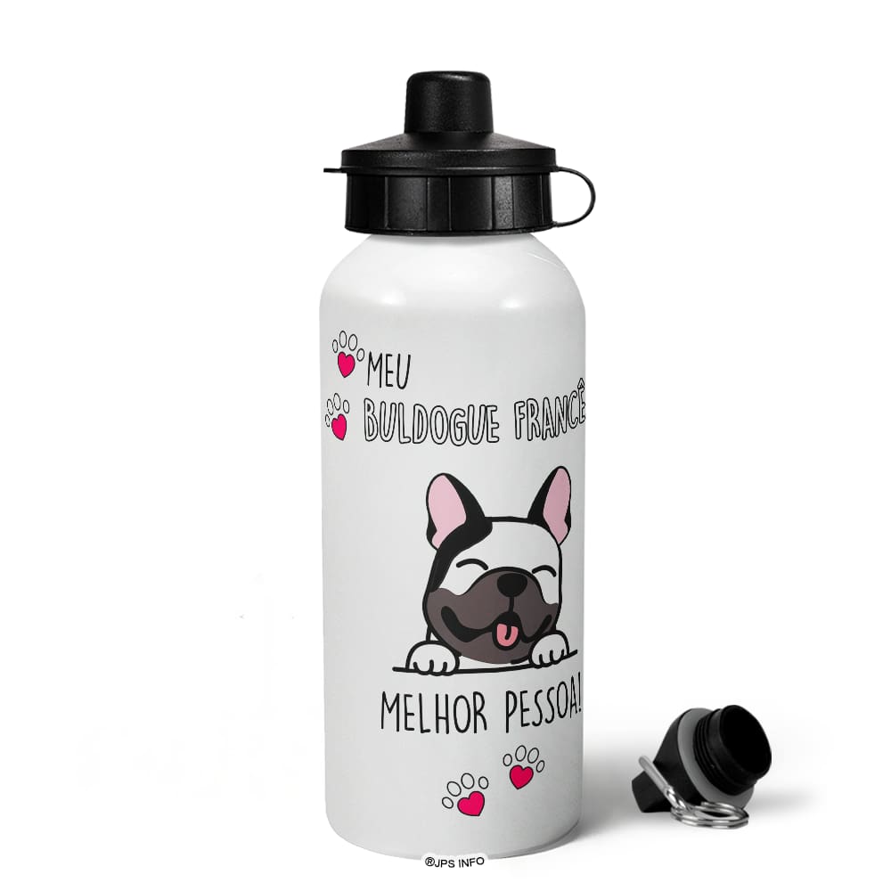 Garrafa Squeeze MQ - Meu Buldogue francês, melhor pessoa!
