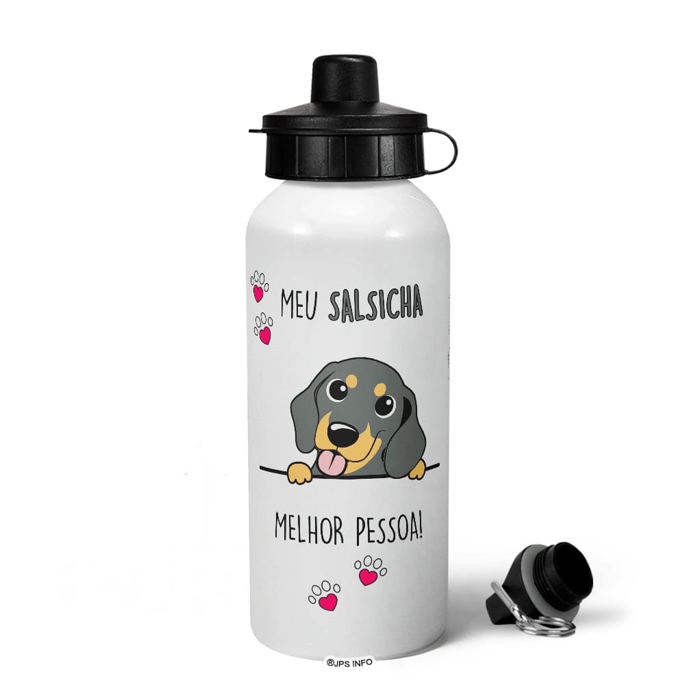 Garrafa Squeeze MQ - Meu Salsicha, melhor pessoa!