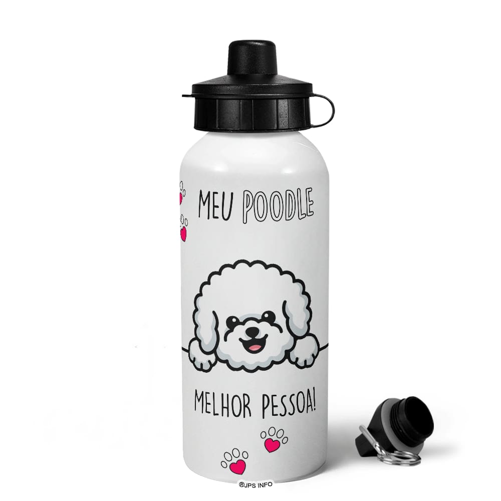 Garrafa Squeeze MQ - Meu Poodle, melhor pessoa!