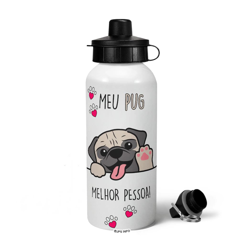 Garrafa Squeeze MQ - Meu Pug, melhor pessoa!