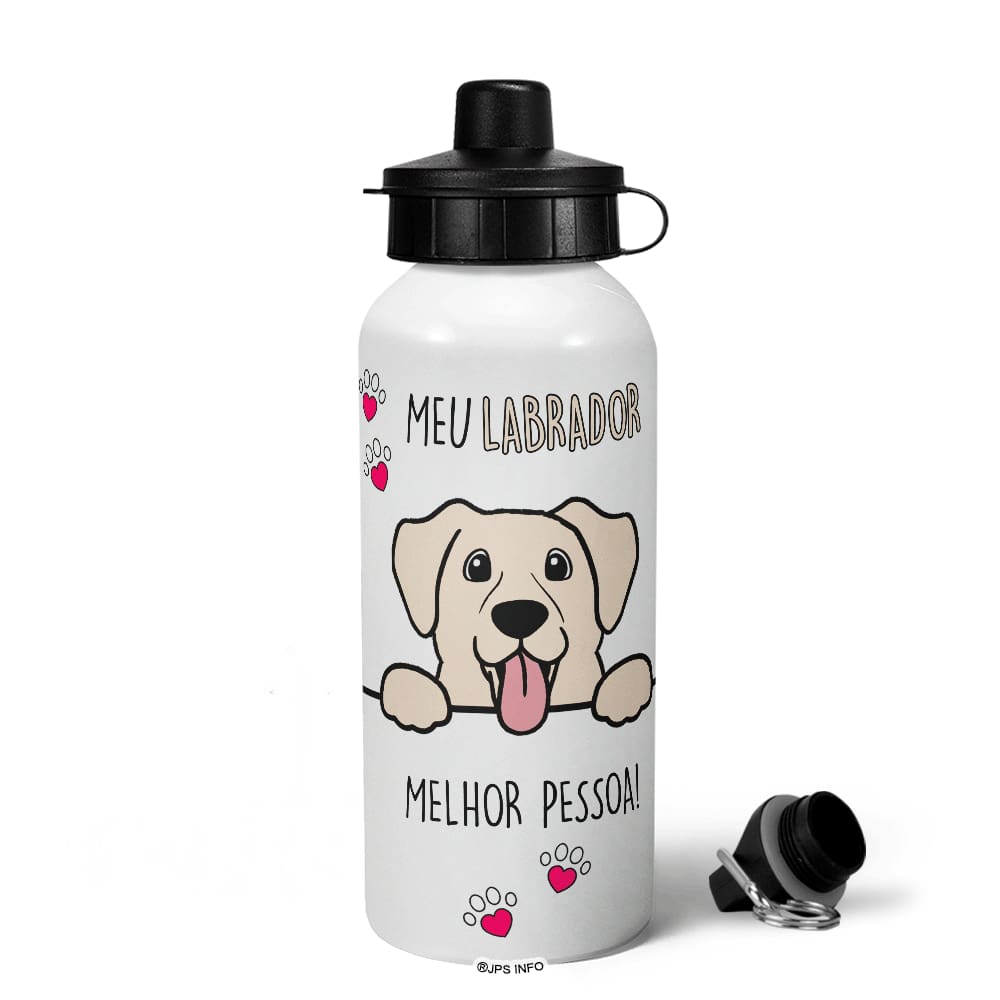 Garrafa Squeeze MQ - Meu Labrador, melhor pessoa!