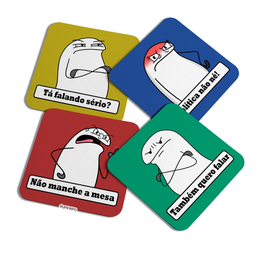 Porta copos Divertido - Flork c/ 4 peças