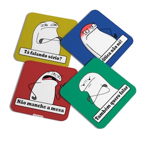 Porta copos Divertido - Flork c/ 4 peças