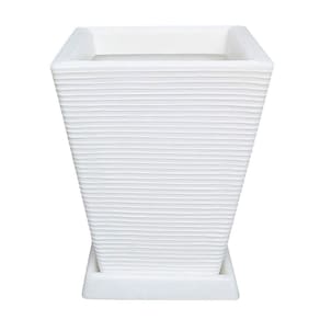 Vaso De Planta Decorativo Polietileno 45X35 + Prato Branco