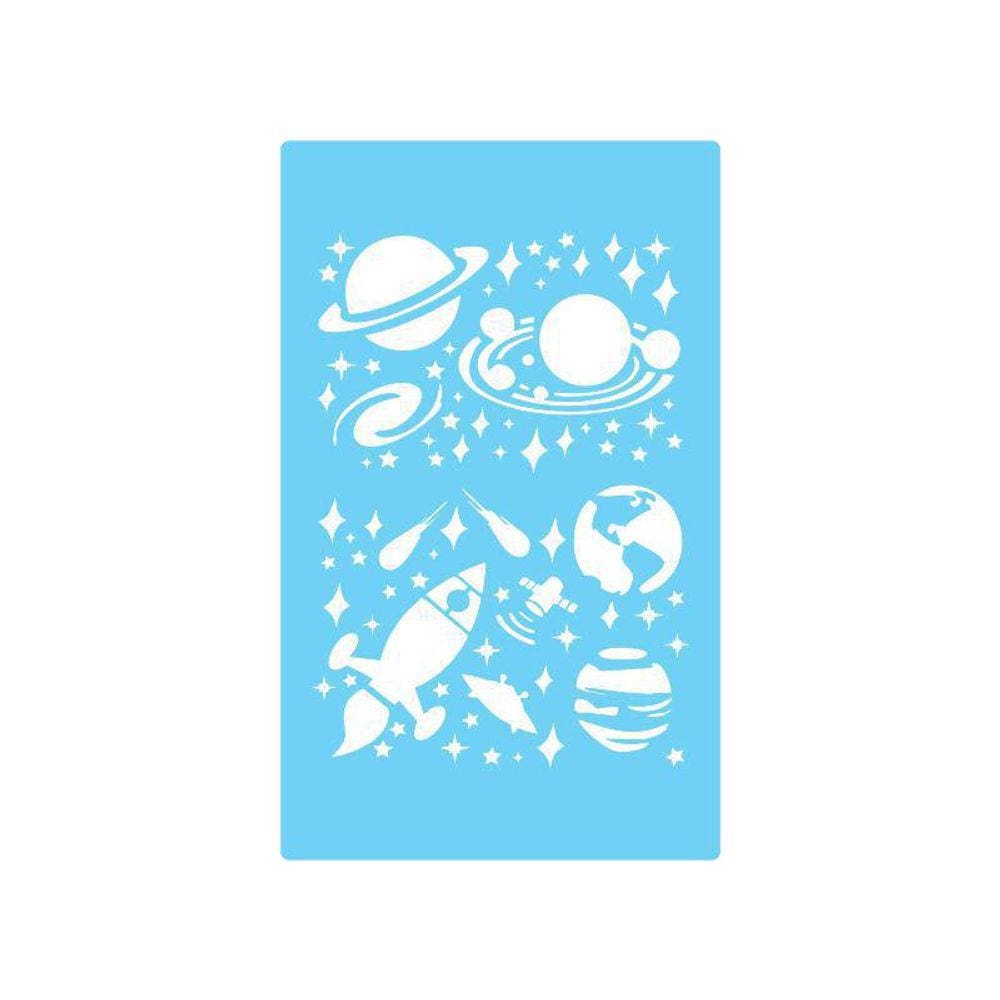 Stencil De Parede Tamako Espaço - 55 X 90Cm - Ref 440