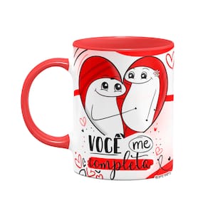 Caneca Flork Namorados - Você me completa - B-red