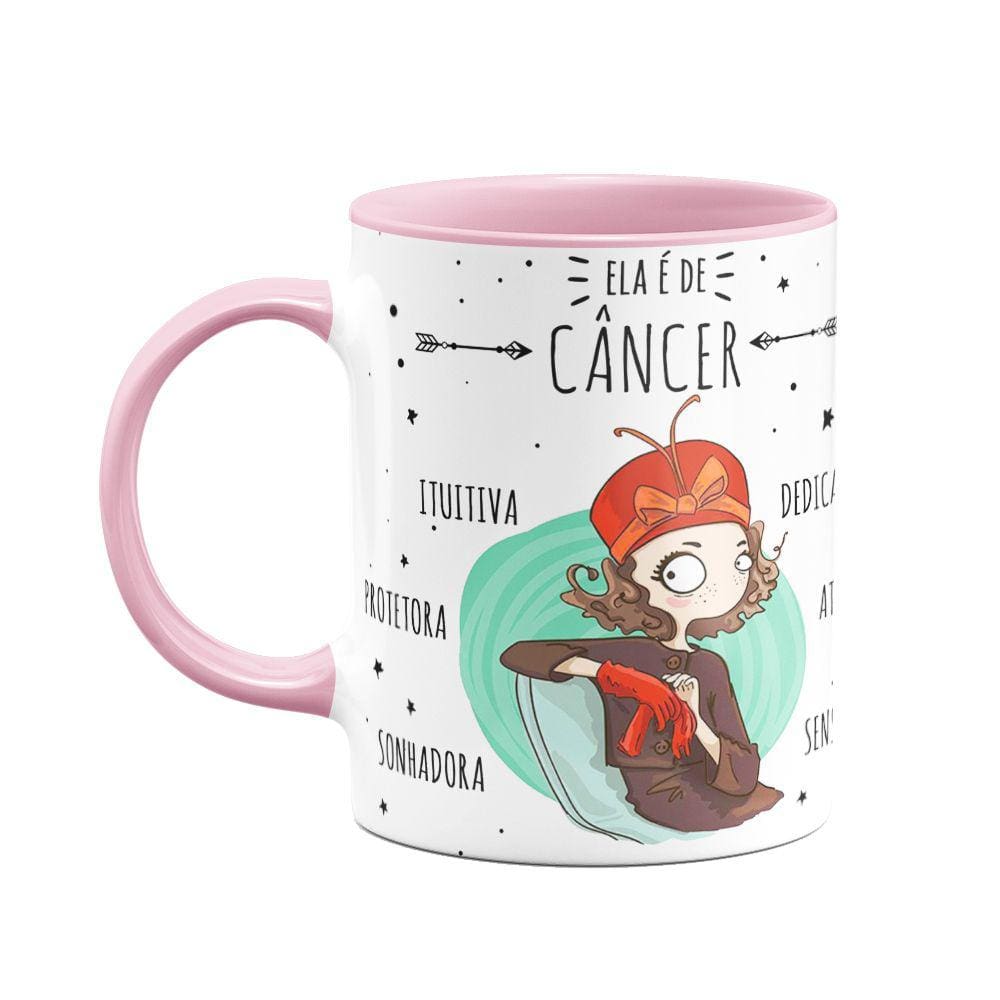 Caneca Signos  B-pink - Ela é de Câncer