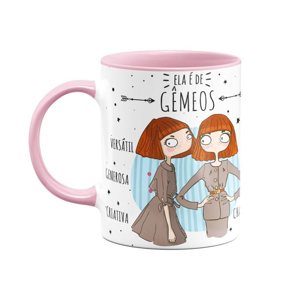 Caneca Signos  B-pink - Ela é de Gêmeos