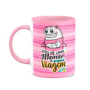 Caneca Flork Mães - de Primeira viagem - B-pink