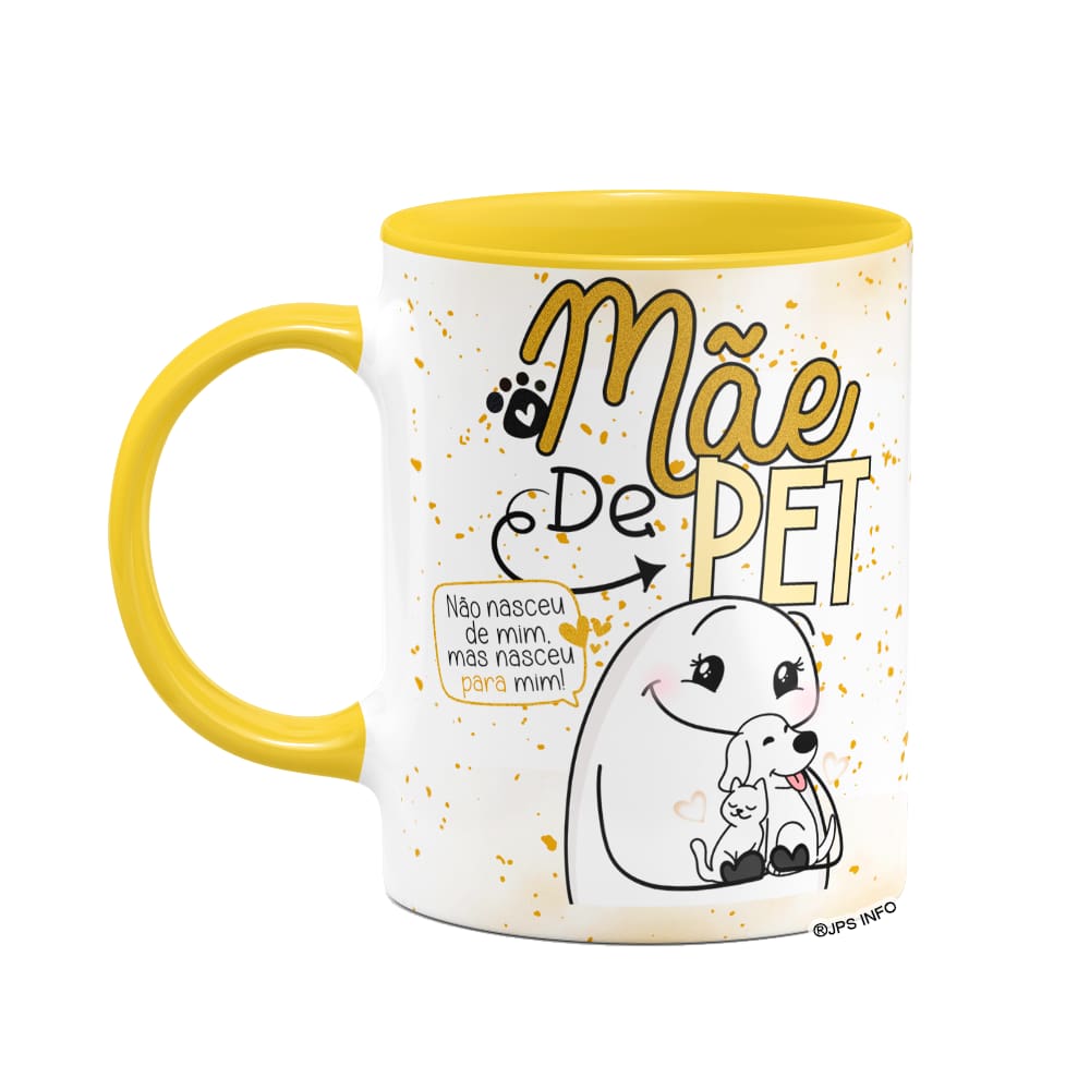 Caneca Flork Mães - Mãe de pet - B-yellow