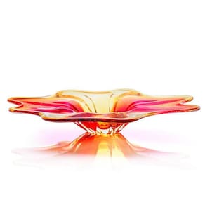 Centro De Mesa Em Cristal Murano Vermelho - São Marcos 68Cm