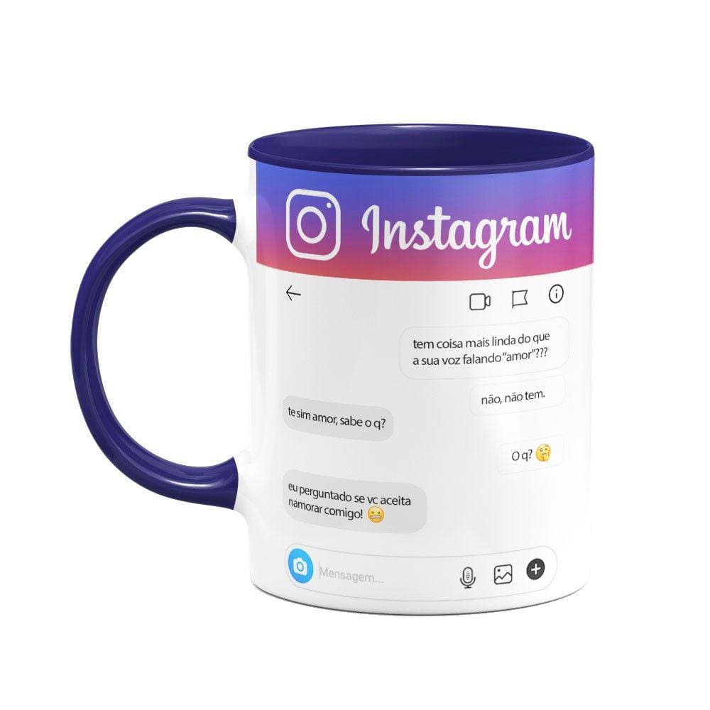 Caneca Instagram personalizável - B-blue
