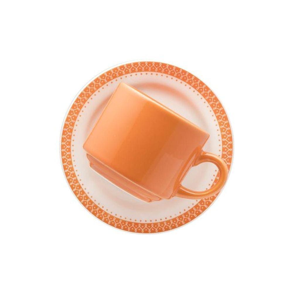 Conjunto 1 Pires e Xicara 180ml Donna Tangerina - Biona