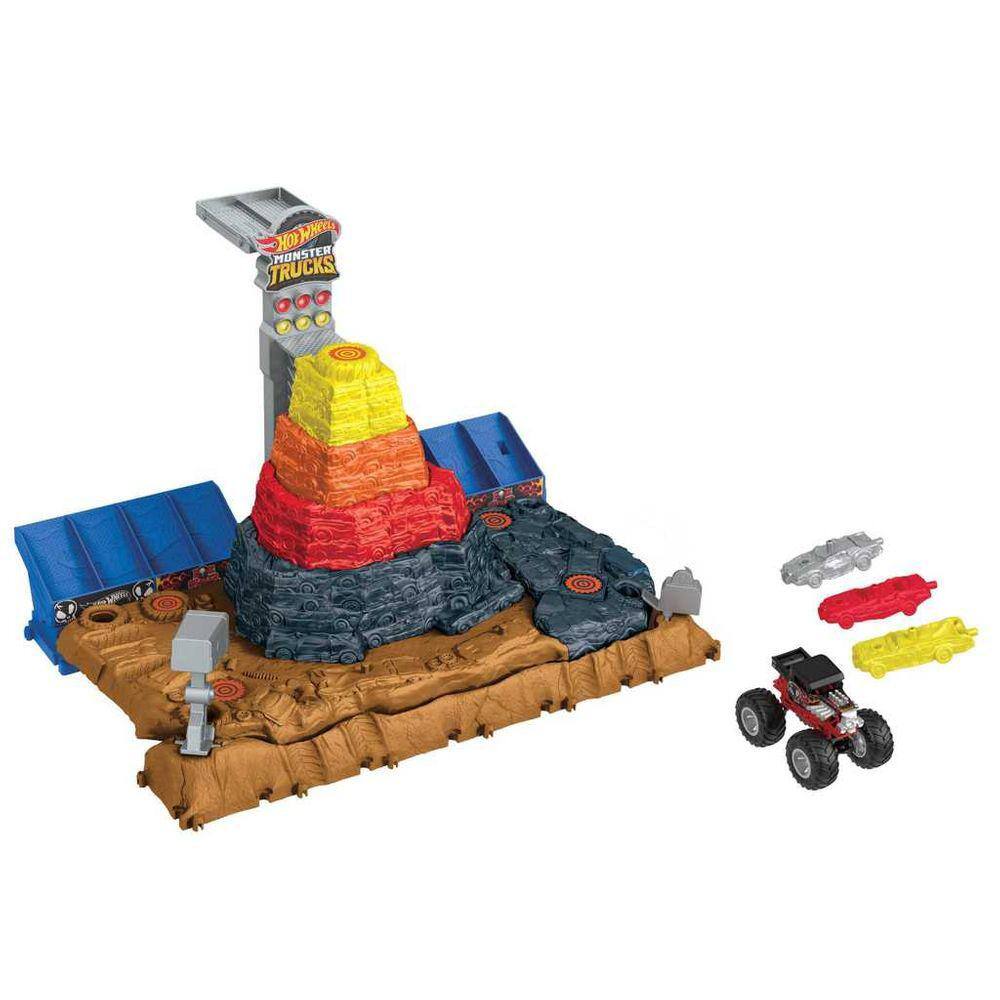 Pista de Corridas Hot Wheels Monster Trucks 2 Carros