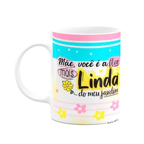 Caneca Mães - Flor de jardim - Branca