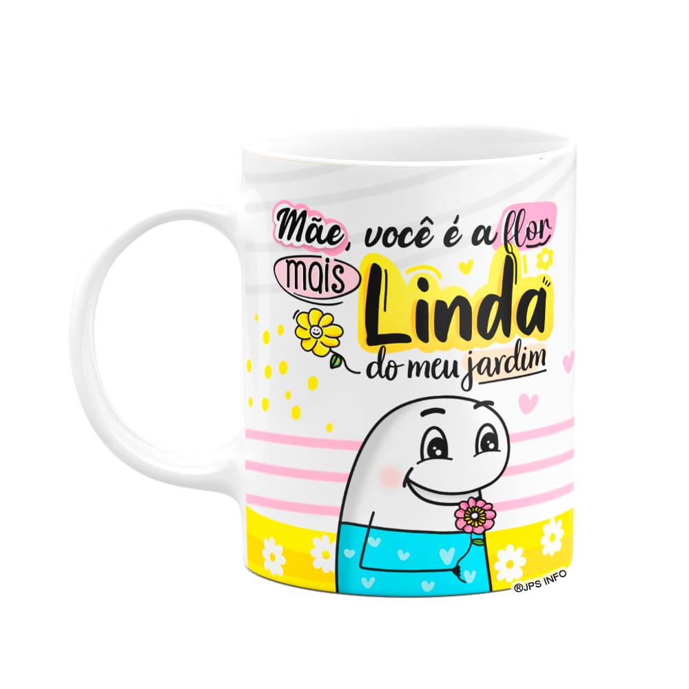 Caneca Flork Mães - Flor de jardim - Branca