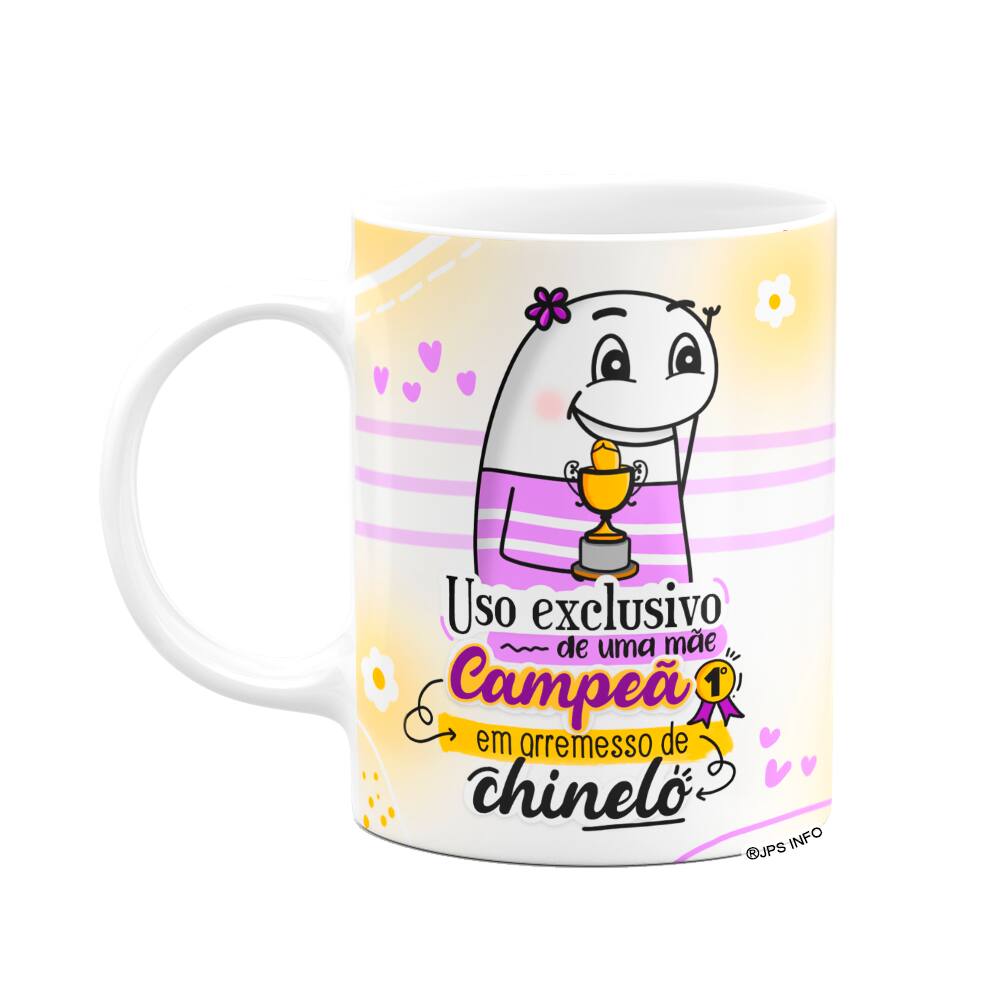 Caneca Flork Mães - Campeã em chinelos - Branca
