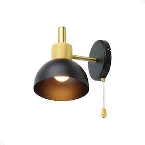 Arandela Moderna Ipê Parede Preto Com Dourado E27 Spotline
