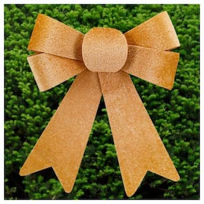 Kit 6 Enfeite árvore Natal Laço Dourado 17,5cm