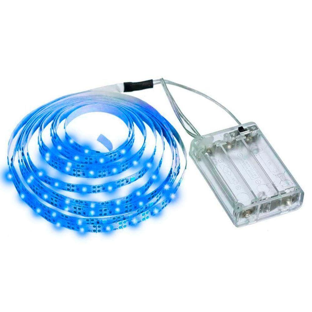 Fio Fita Led Luz Azul 120 Lâmpadas Led 2m à Pilha
