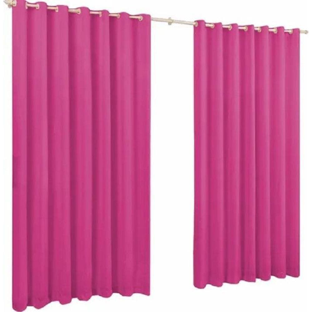 Cortina De Microfibra 6,00X2,50 Pink Ilhós Cromado Quadrado.