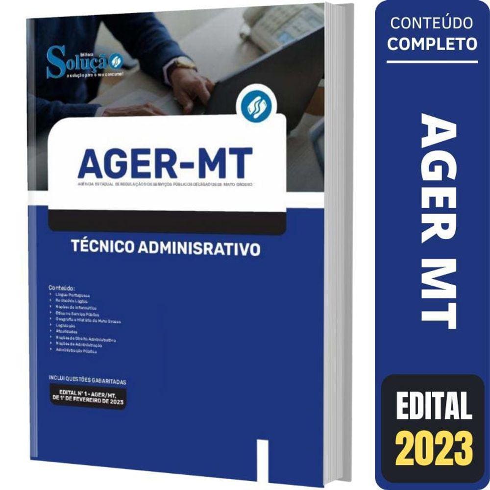 Apostila Ager Mt - Técnico Administrativo