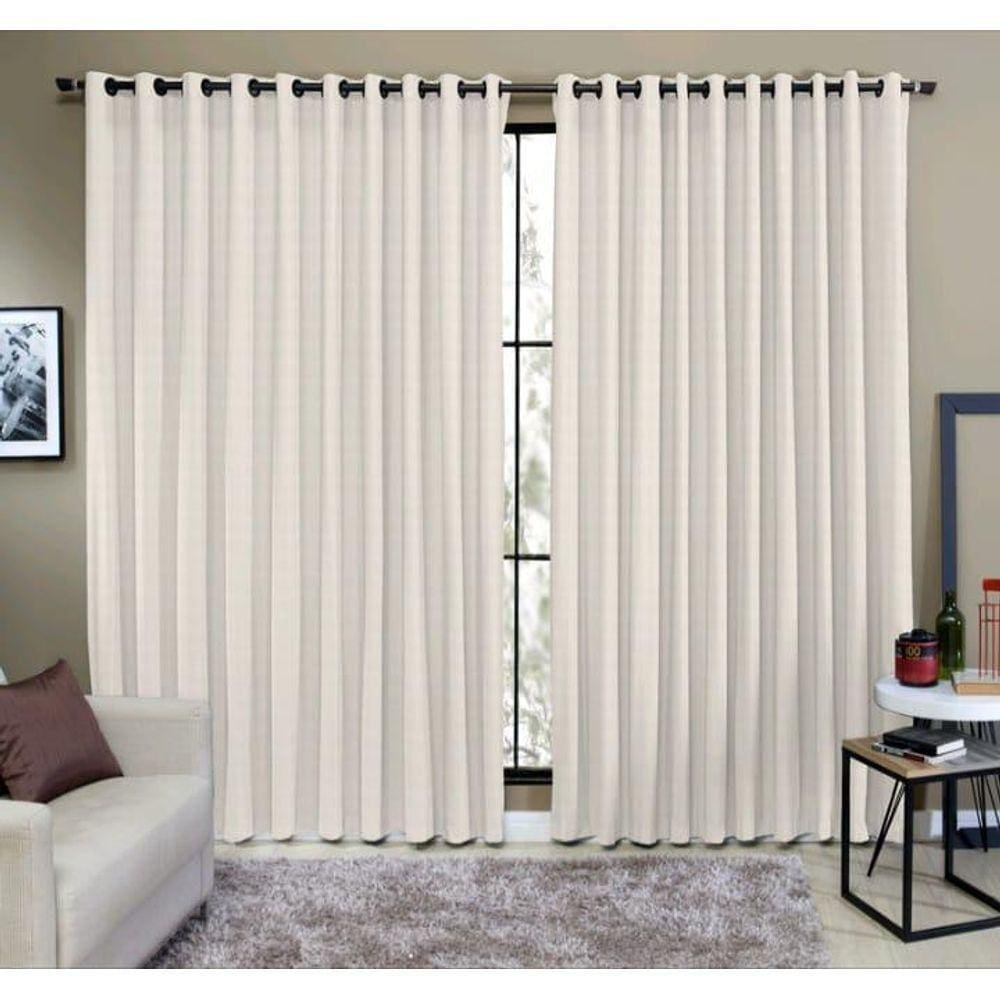 Cortina Semi Blecaute Rústica 2,60X1,70 Pra Sala Quarto Cru