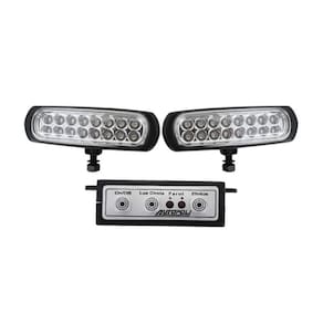 Farol Milha Strobo Safetycar Slim 16 Leds Azul Corpo Preto