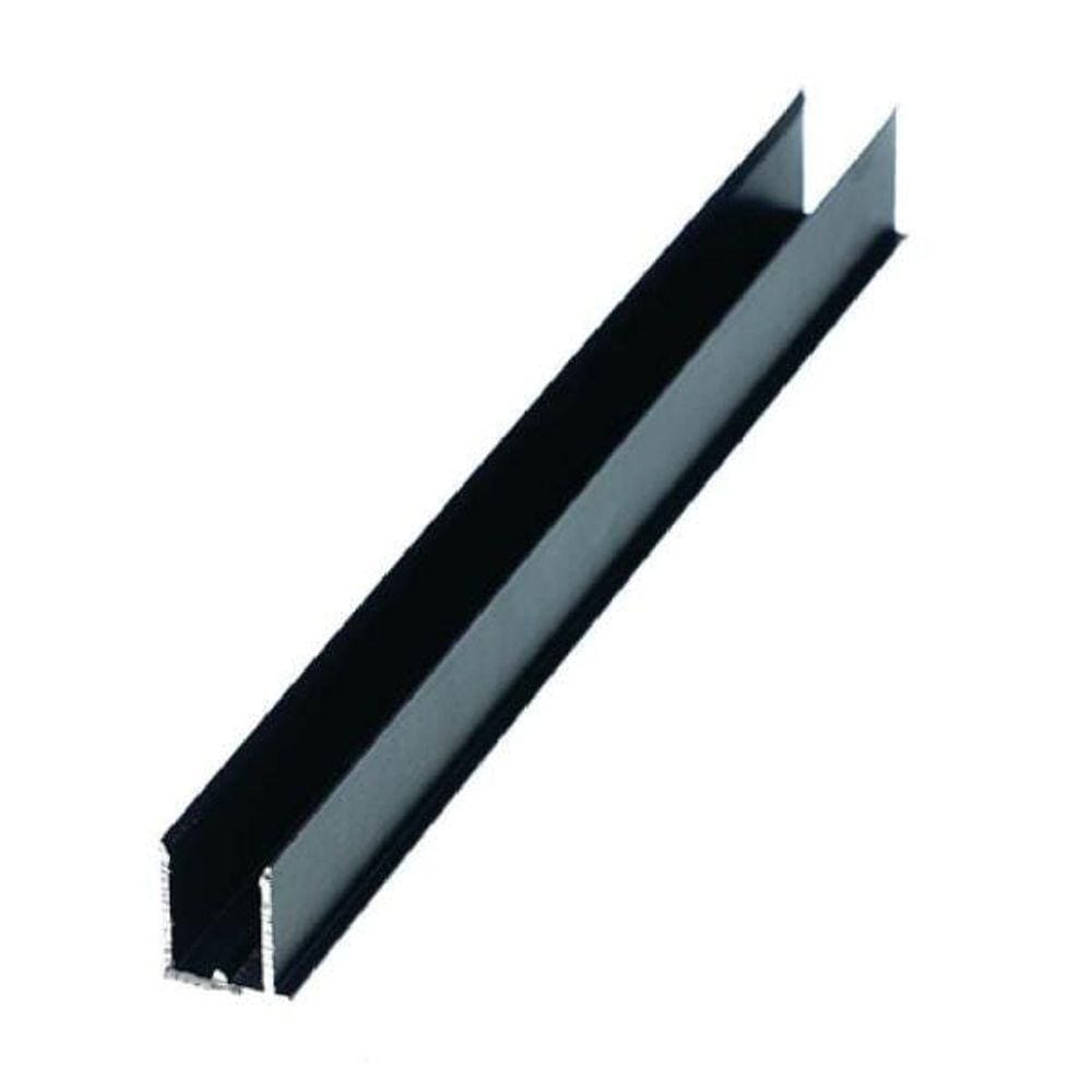 Perfil U 6mm Preto - 6m - cortado c/ 3m p/ envio