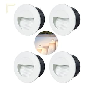 4 Balizador Embutir Redondo Parede Branco Led Escada Lup90