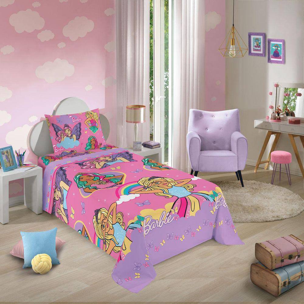 Cama Infantil Para Meninas Com Proteção Lateral da Barbie