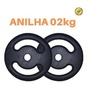 Kit 2 X Anilhas Super Premium De 2Kg Ferro Pintada