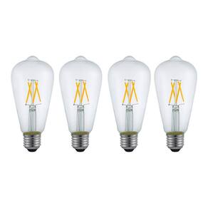 Lâmpada Filamento Led St64 Transparente 4W 2400K Alu98 4un