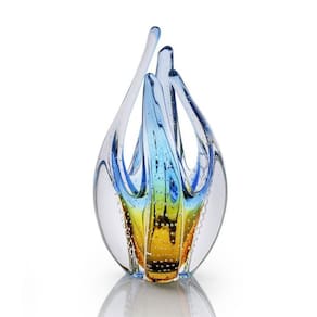 Escultura Em Cristal Murano Água Marinha - São Marcos 23Cm