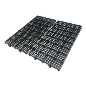 Kit 16 Pisos Plástico Preto Estrado 50X25Cm