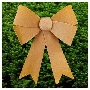 Kit 2 Enfeites árvore Natal Laço Dourado Veludo 27cm