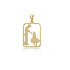 Pingente Masculino Pai E Filha Banhado A Ouro 18K