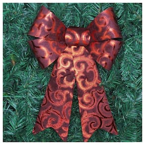 Kit 4 Enfeite árvore Natal Laço Vermelho Camurça 31 Cm