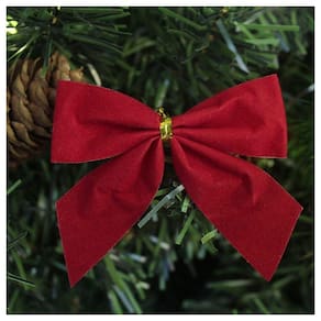 Enfeite árvore Natal Laço Vermelho 7cm 90 Unidades