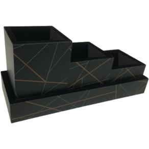 Kit Organizador de mesa 4 peças Slim Geométrico Fina Ideia