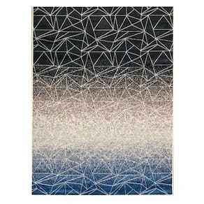 Tapete Sala 200X250 Psicodelico Dark Waters Agua Geométrico