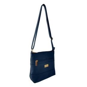 Bolsa Transversal Topgrife Couro Azul Marinho