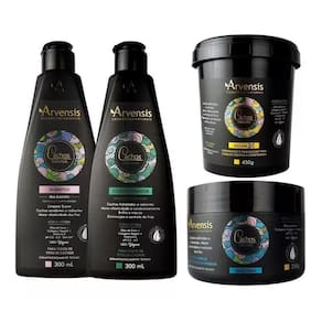 Kit Arvensis Cachos Shampoo Condicionador Mascara Ondulado