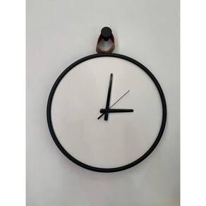 Relogio Short Strip Preto Alça Caramelo Mostrador Branco 40 cm