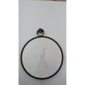 Relógio Short Strip Marrom Alça Caramelo Mostrador Branco 40 cm